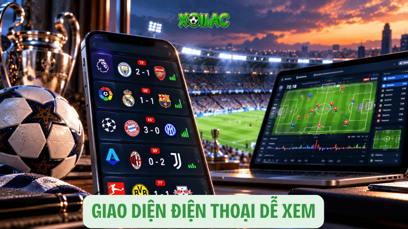 Giao diện trên điện thoại dễ nhìn